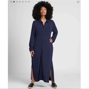 NWT universal Standard Sally Liquid Shirt Dress. Midnight Sz 4XS